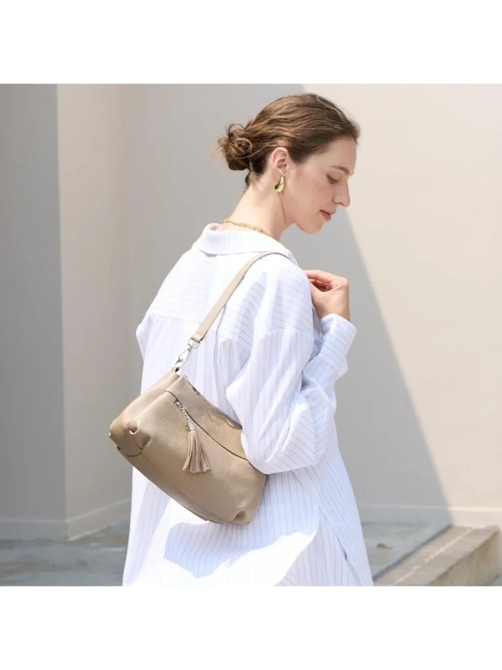 Genuine Leather Crossbody Hobo Bag for Women | Real Leather, Multi Pockets
